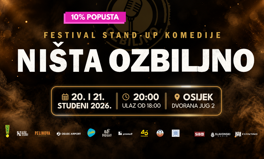 Ništa Ozbiljno festival stand up komedije 2026. Osijek