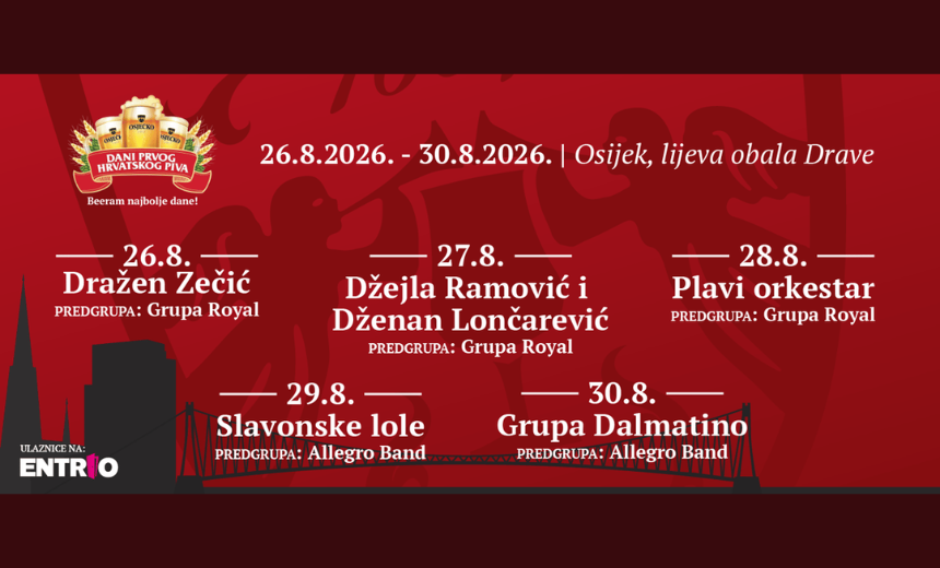 Dani prvog hrvatskog piva 2026. na lijevoj obali Drave u Osijeku