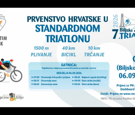 Program 7. Biljskog olimpijskog triatlona i Prvenstva Hrvatske u standardnom triatlonu na Biljskom jezeru