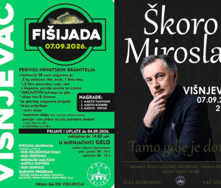 Miroslav Škoro u Višnjevcu 7. rujna 2026. uz Miju Dimšić, Vedrana Mlikotu i grupu Vigor