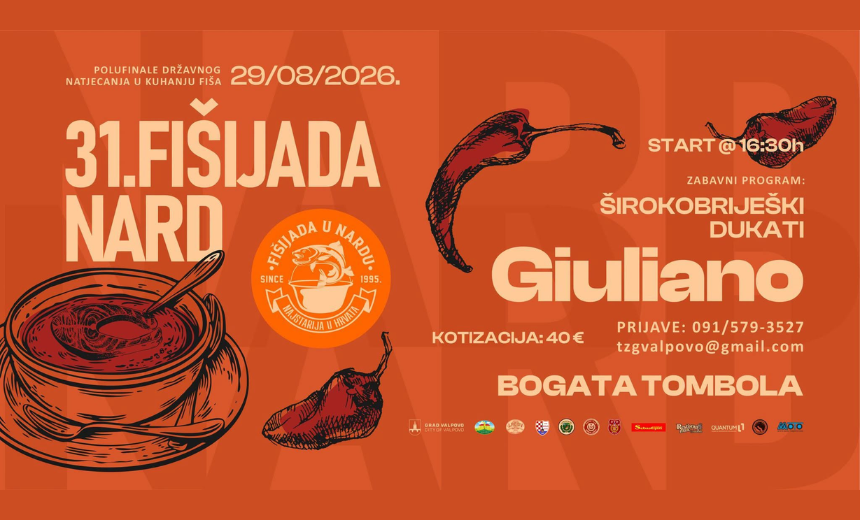 31. Fišijada u Nardu uz državno polufinalno natjecanje u kuhanju fiša i koncert Giuliana