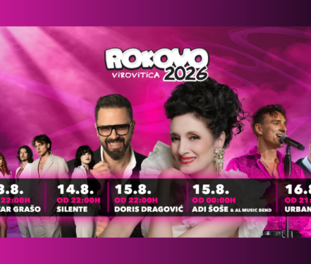 Program Rokova 2026 u Virovitici s izvođačima Petrom Grašom, Silenteom, Doris Dragović, Adijem Šošetom i Urbanom & 4.