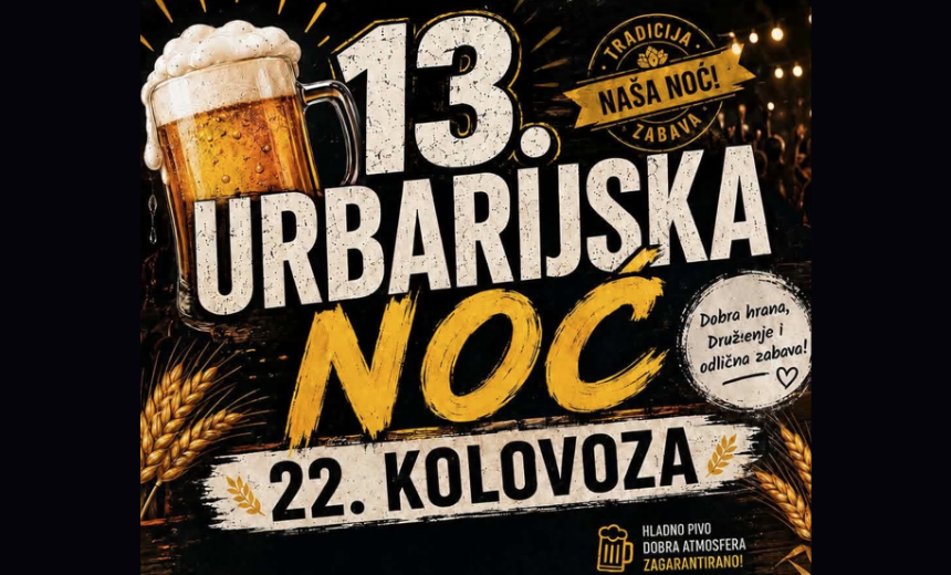 Posjetitelji uživaju u večernjem glazbenom programu i druženju na otvorenom tijekom Urbarijske noći u Našicama.