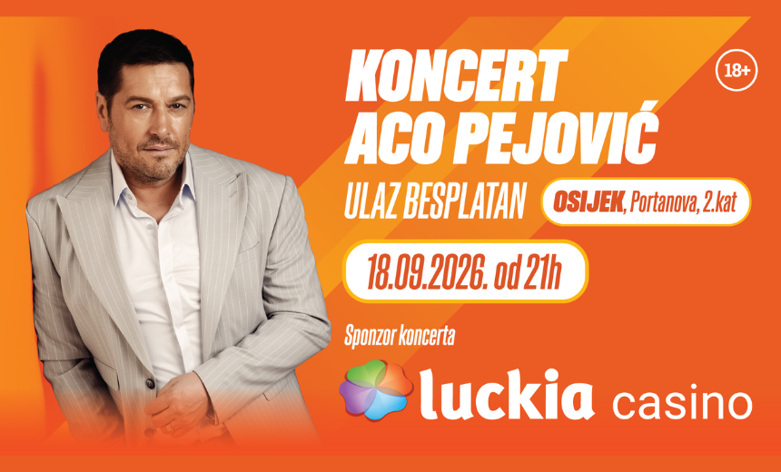 Aco Pejović dolazi na besplatan koncert u Portanovu u Osijeku