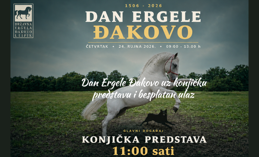 Lipicanci tijekom konjičke predstave u Pastuharni Đakovo