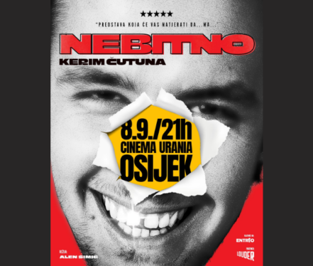 Kerim Čutuna u stand-up predstavi Nebitno u Kinu Urania u Osijeku