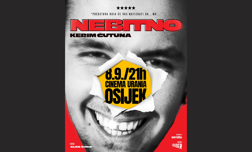 Kerim Čutuna u stand-up predstavi Nebitno u Kinu Urania u Osijeku
