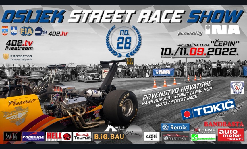 Automobili na startnoj liniji utrke Osijek Street Race Show