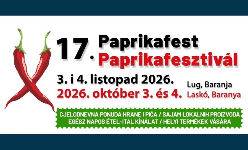 Program 17. Paprikafesta u Lugu s paprikama i najavljenim izvođačima Tóth Gabi i Lagzi Lajcsijem