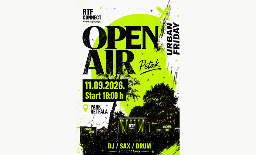 RTF Connect Open Air u Parku Retfala uz DJ-a, saksofon i bubnjeve
