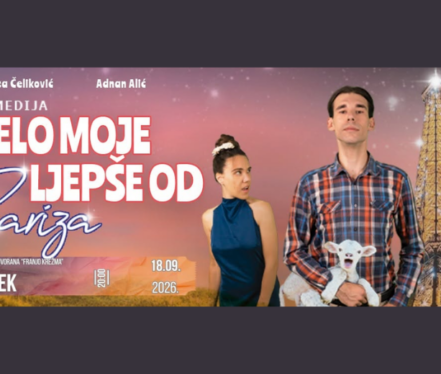Adnan Alić i Melissa Čeliković u predstavi Selo moje ljepše od Pariza