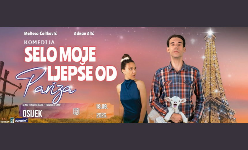 Adnan Alić i Melissa Čeliković u predstavi Selo moje ljepše od Pariza