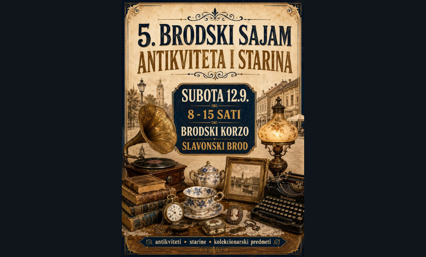 Antikni gramofon, knjige, satovi, porculan i pisaći stroj na Brodskom sajmu antikviteta i starina